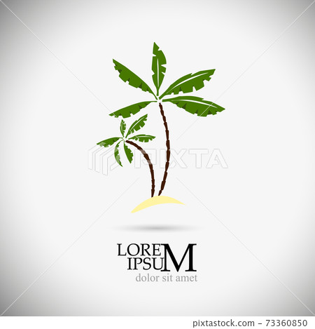 Palm tree object. Vector illustration . Logo palm. 73360850