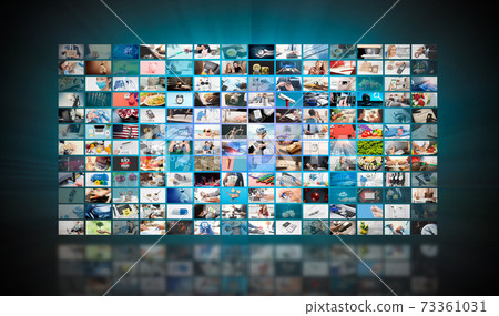 Television streaming, multimedia wall concept Television streaming, multimedia wall concept 73361031