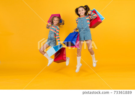 Online shop. happy shopaholic children. little girls care Online shop. happy shopaholic children. little girls care 73361889