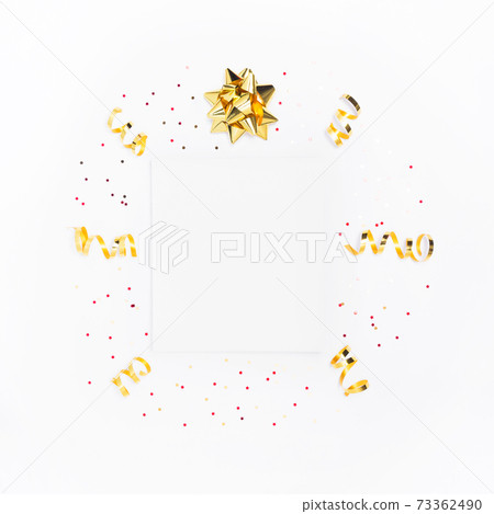 White paper blank with golden decorations White paper blank with golden decorations 73362490