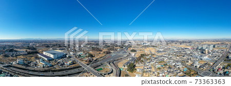 Panorama aerial view of "Saitama Prefecture" Urawa interchange 73363363