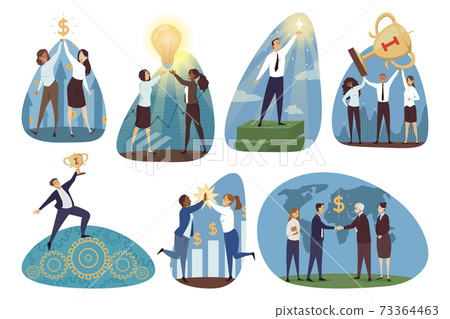 Business, teamwork, goal achievement set concept Business, teamwork, goal achievement set concept 73364463