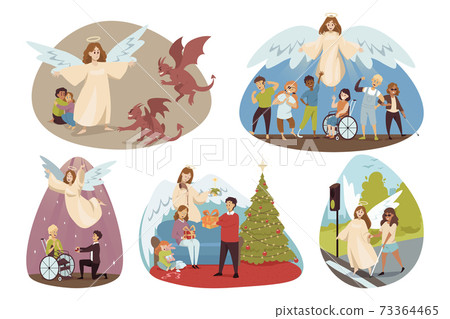 Protection, religion, christianity set concept Protection, religion, christianity set concept 73364465