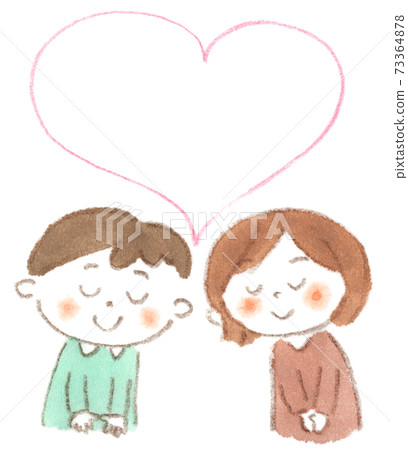 迎接一對水彩插圖(例如結婚報告和新年消息) 迎接一對水彩插圖(例如結婚報告和新年消息) 73364878