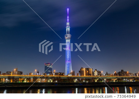 Tokyo Sky Tree "Confront the new coronavirus infection and overcome it together" Light up Tokyo Sky Tree "Confront the new coronavirus infection and overcome it together" Light up 73364949