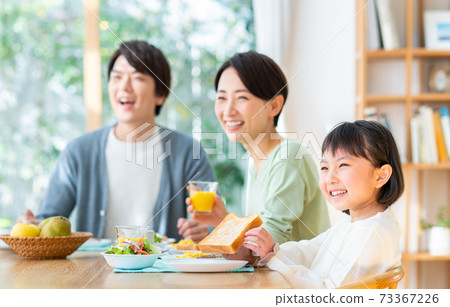 Young family eating Young family eating 73367226