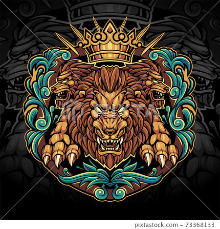 The king lions esport mascot logo design 73368133