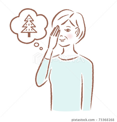 Woman checking eyesight 73368168