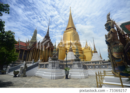 The Temple of the Emerald Buddha or Wat Phra Kaew no people 73369257