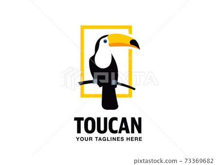 Toucan flat style vector logo template isolated on white. Tropical bird icon Toucan flat style vector logo template isolated on white. Tropical bird icon 73369682