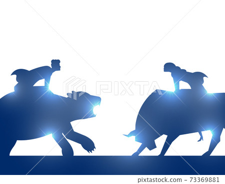 Silhouette People with bull andbear market. Stock market and exchange Silhouette People with bull andbear market. Stock market and exchange 73369881