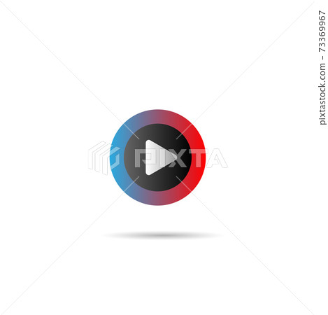 Play Button Logo Design Template Rounded Stock Illustration