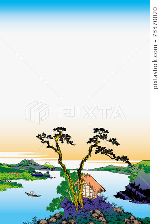 葛飾北齋圖像信州Lake訪湖明亮版垂直 葛飾北齋圖像信州Lake訪湖明亮版垂直 73370020