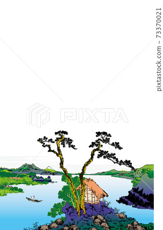 葛飾北齋圖像信州Lake訪湖明亮版本垂直白色背景 葛飾北齋圖像信州Lake訪湖明亮版本垂直白色背景 73370021