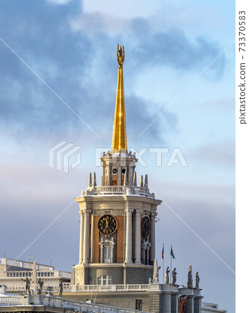 Fragment of the building of City Hall in Yekaterinburg, Russia 73370583