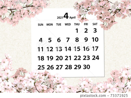 Cherry blossoms in full bloom and calendar - Stock Illustration ...