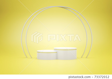 3d rendering of white podium with yellow background for product advertising, Minimal style 3d rendering of white podium with yellow background for product advertising, Minimal style 73372012