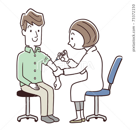 Vector illustration material: Men getting injections, vaccinations, vaccinations Vector illustration material: Men getting injections, vaccinations, vaccinations 73372150