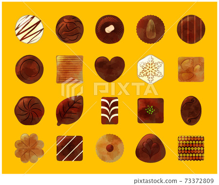 Analog style chocolate illustration set / vector 73372809