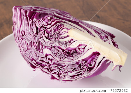 Cross section of purple cabbage fresh 73372982