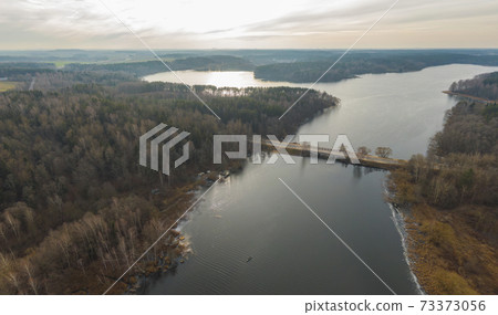 autumn forest by the lake 73373056