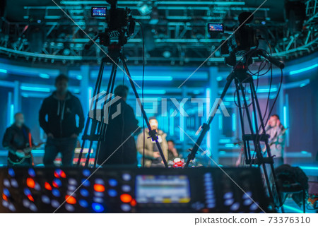 stream at a concert in a hall without spectators stream at a concert in a hall without spectators 73376310