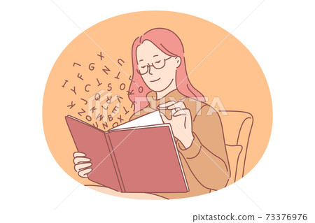Reading book concept Reading book concept 73376976