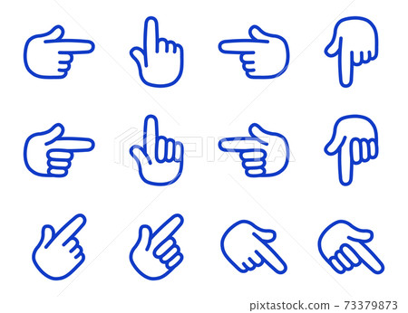 Arrow hand icon set blue 73379873