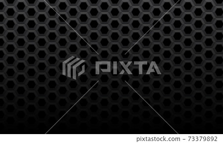 Abstract dark grey hexagon mesh pattern dim light background texture vector illustration. 73379892