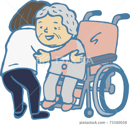 Caregiver assisting in sitting in a wheelchair - Stock Illustration ...