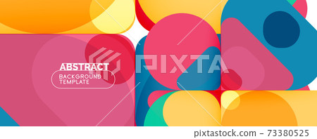 Modern geometric round shapes and dynamic lines, abstract background. Vector illustration for placards, brochures, posters and banners 73380525