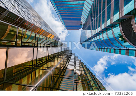 Office buildings walls in the business city center. 73381266