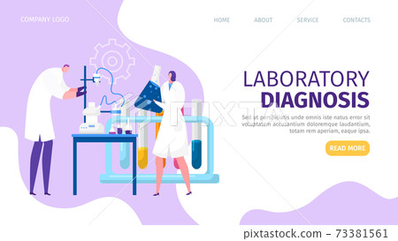 Medicine technology for laboratory diagnosis, doctor use clinic equipment, vector illustration. Medical health care about patient, web page. 73381561