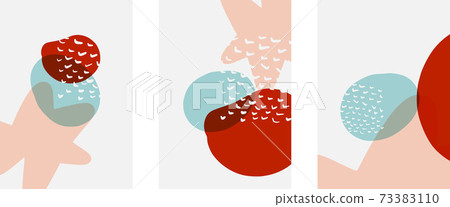 Hand drawn doodle shapes, wall art painting style, vector abstract background templates. A4 poster design or for covers, banners, flyers Hand drawn doodle shapes, wall art painting style, vector abstract background templates. A4 poster design or for covers, banners, flyers 73383110
