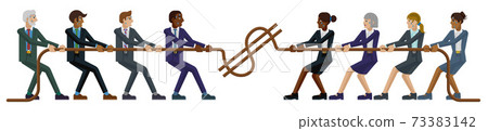 Tug of War Rope Pulling Business People Concept 73383142