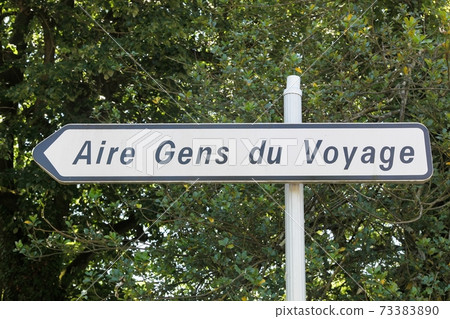Area for travelling people road sign in France Area for travelling people road sign in France 73383890