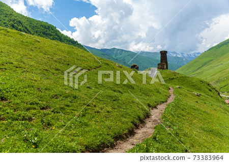 Ushguli village in the mountains 73383964