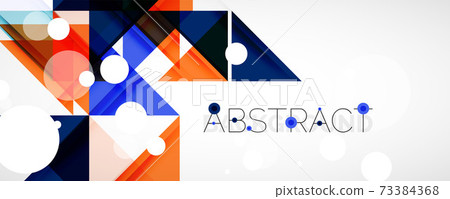 Geometric abstract background. Techno color triangle shapes. Vector illustration for covers, banners, flyers and posters and other designs 73384368