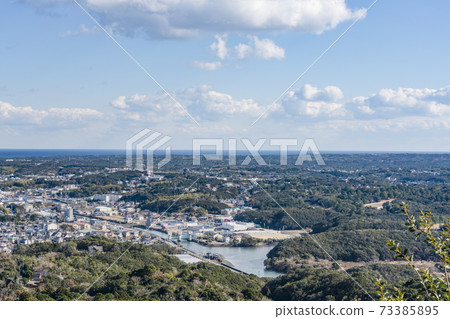 View toward Agocho from Yokoyama Observatory in Shima City 73385895