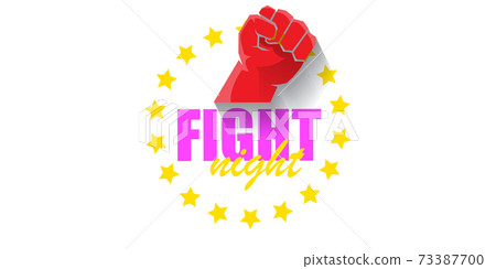 Fight night vector modern poster with text and...-插圖素材 [73387700] - PIXTA圖庫