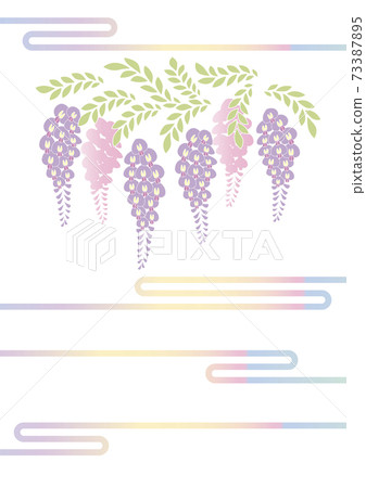 Wisteria flower cutout style design background... - Stock Illustration ...