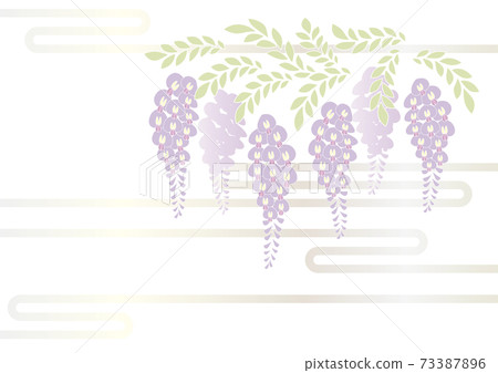 Wisteria flower cutout style design background material illustration vector Wisteria flower cutout style design background material illustration vector 73387896