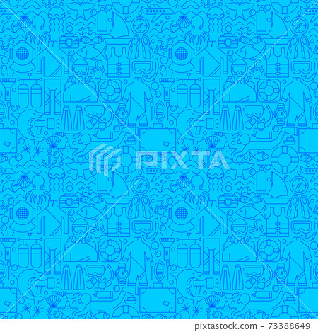 Sea Diving Line Seamless Pattern Sea Diving Line Seamless Pattern 73388649
