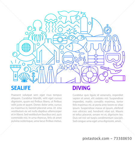 Sealife Diving Line Template Sealife Diving Line Template 73388650