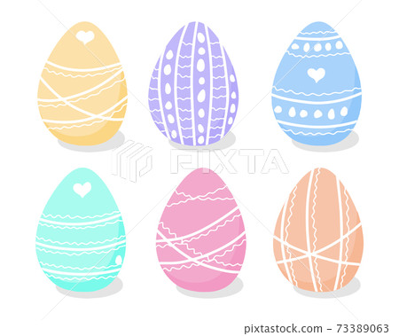 Vector easter colorful eggs set Vector easter colorful eggs set 73389063