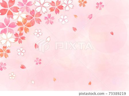 櫻花_水彩_淡粉色背景713 櫻花_水彩_淡粉色背景713 73389219