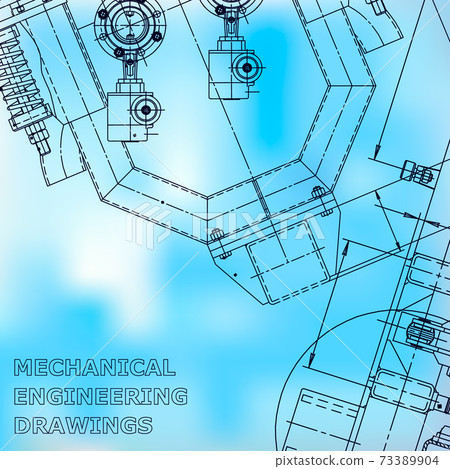Backgrounds of engineering subjects. Technical illustration. Mechanical engineering 73389904