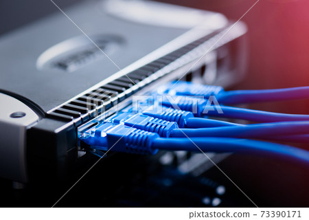 Router Wi-Fi close up. Fast internet modem device. Router Wi-Fi close up. Fast internet modem device. 73390171