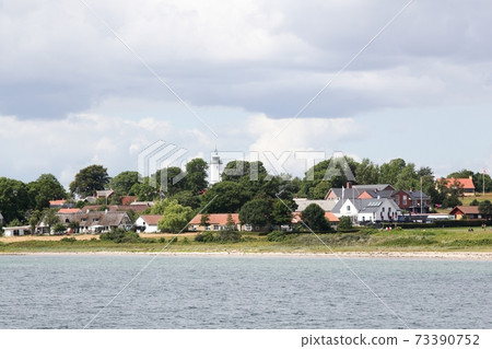 View from the ferry boat of the Tuno island in Denmark 73390752