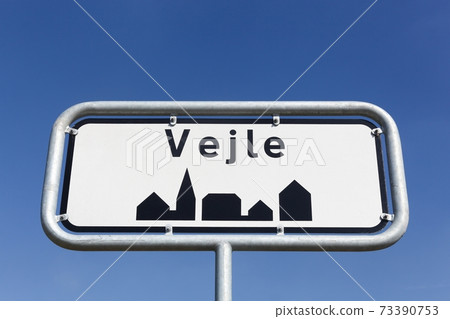 Vejle road sign in Denmark Vejle road sign in Denmark 73390753